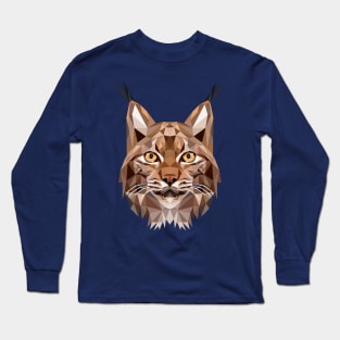 Bobcat Low Poly Art Long Sleeve T-Shirt